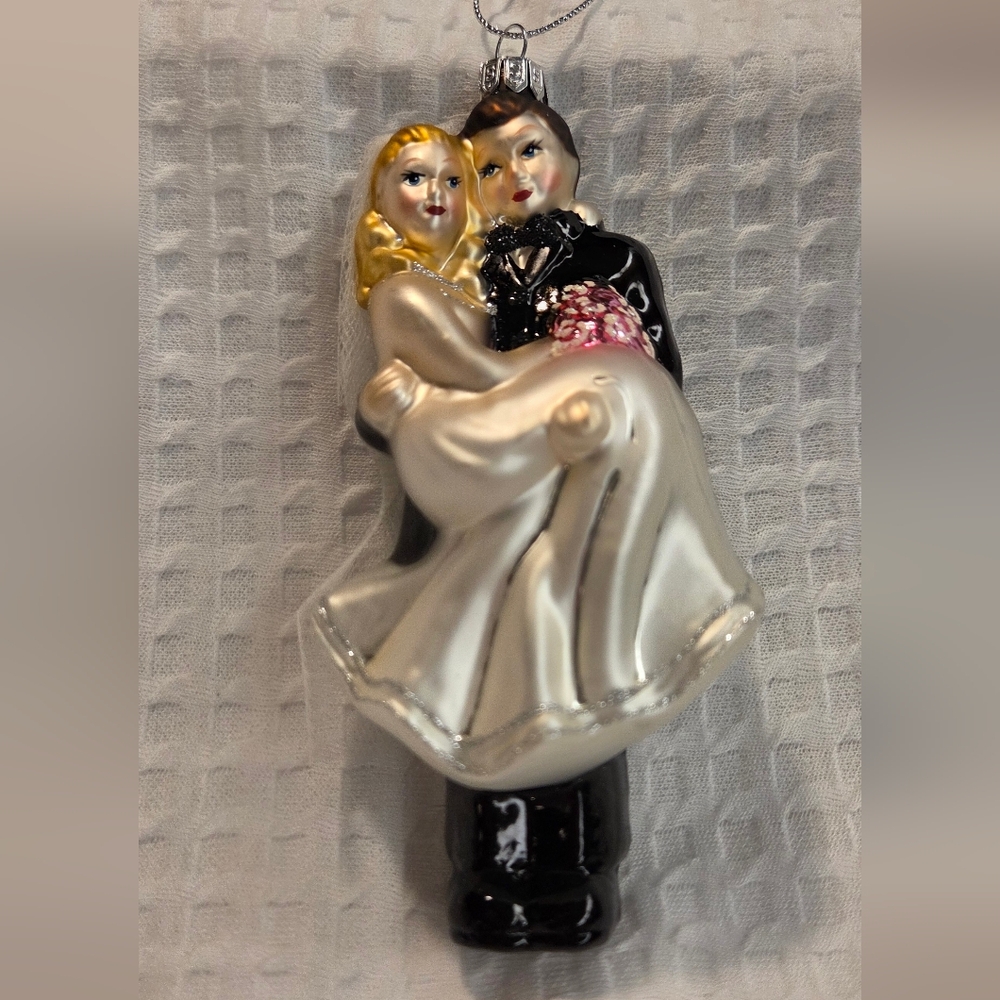 Elegant Couple Figurine with Black and White Attire